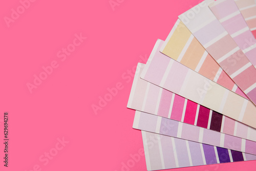 Many color palettes on pink...
