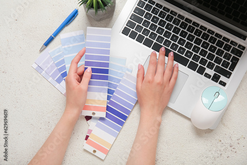 Female hands, color palette...