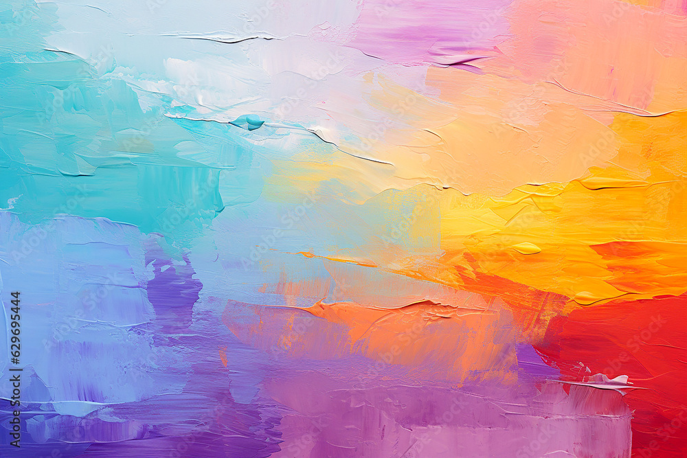Abstract oil painted effect background in bright colors