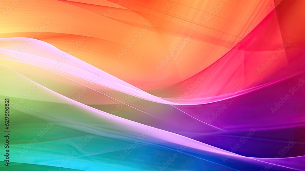 Obraz premium A rainbow-colored wave with swirling lines and curves. .