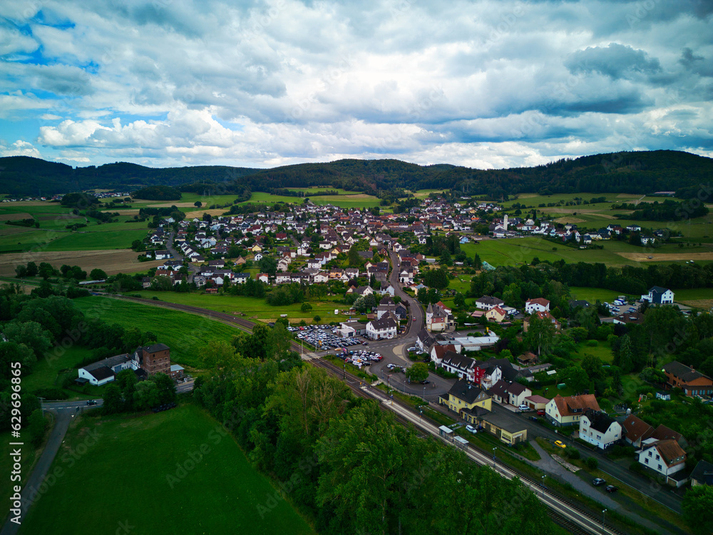 small german town taken with the drone