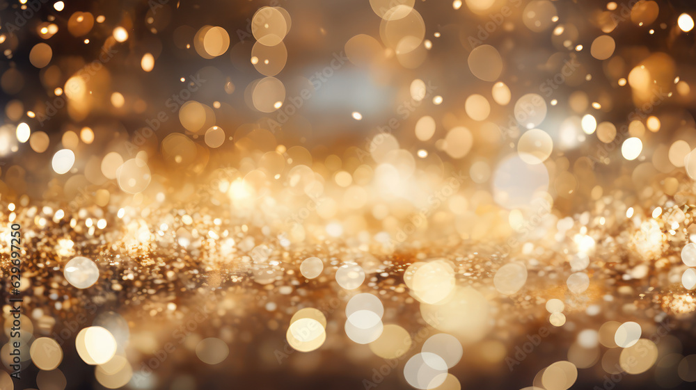 Gold and White Out of Focus Background with Glitter Lights Gold and White Out of Focus Background with Glitter Lights