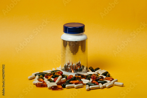 Obraz na płótnie vitamin supplement capsules