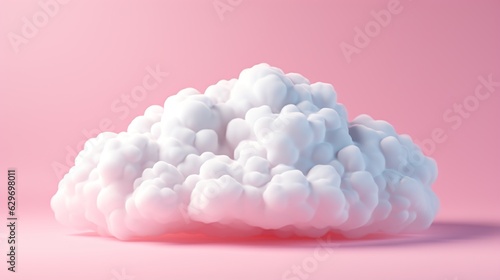 cloud 3d isolated on pink background
