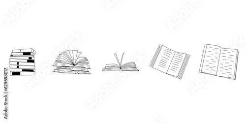 Book. Doodle vector elements. Perfect icon for library, education, books shop.