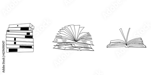 Book. Doodle vector elements. Perfect icon for library, education, books shop.
