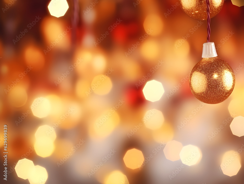 golden christmas lights, Generative AI golden christmas lights, Generative AI