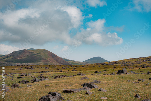 volcanic landscape in  morning time photo