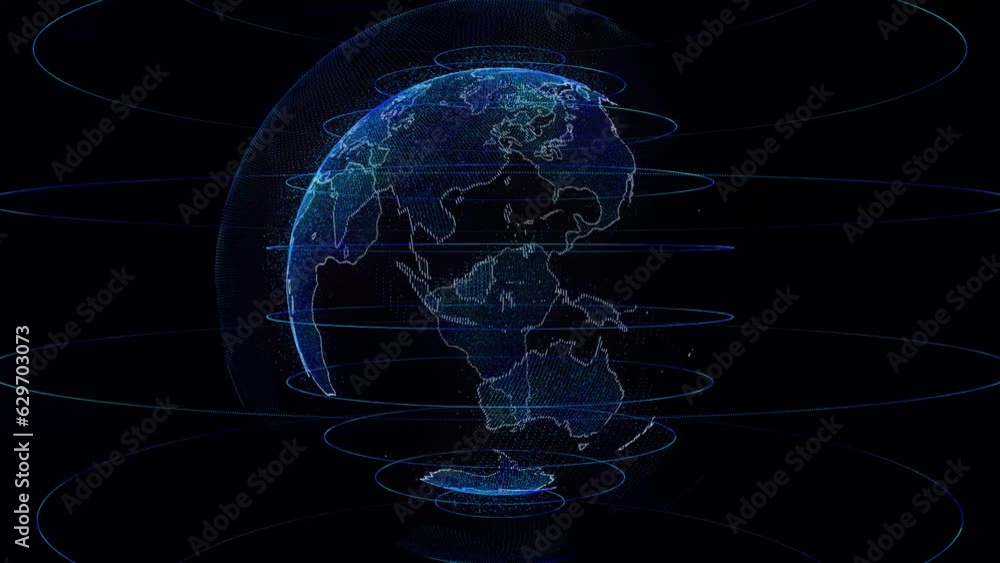 Digital Clouds Earth rotating animation social future technology abstract Digital Clouds Earth rotating animation social future technology abstract