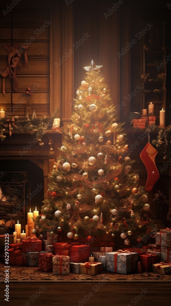 christmas tree with candles