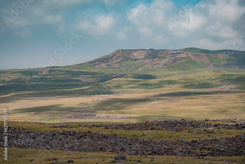 landscape with mountains and blue sky photo