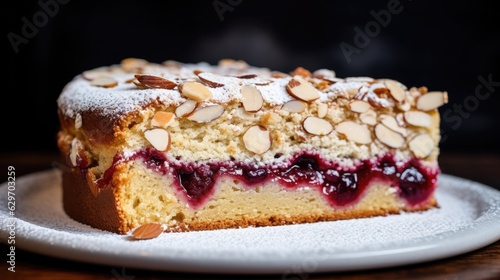 Close up of a Linzer Torte cake in a bakery - food photography