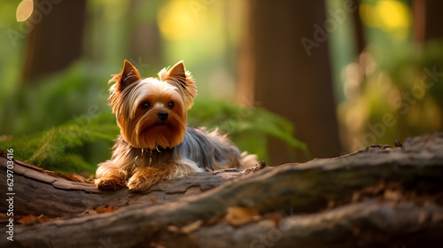 yorkshire terrier on the ground © PNG River Gfx
