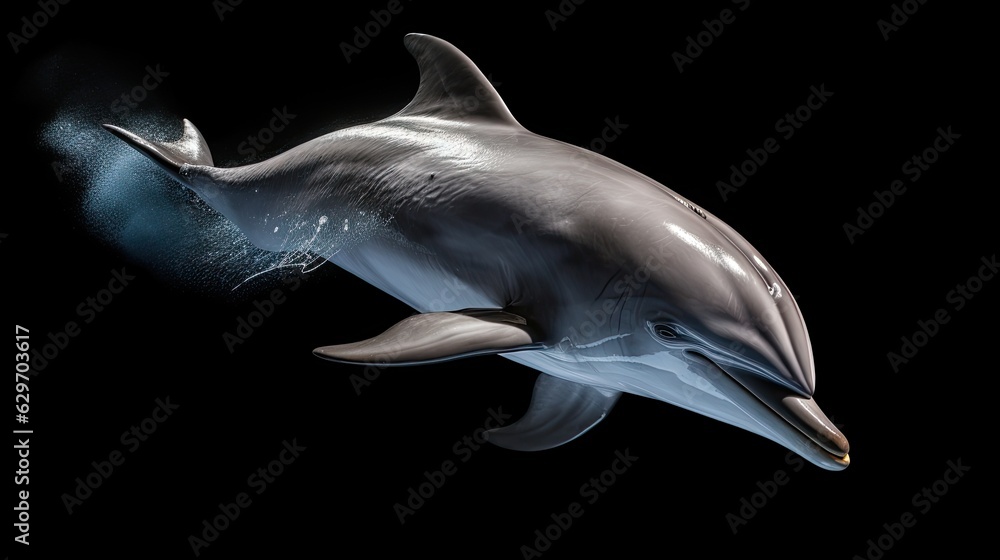 dolphin isolated on black dolphin isolated on black