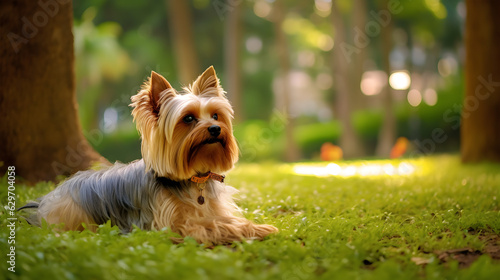 yorkshire terrier in the park © PNG River Gfx