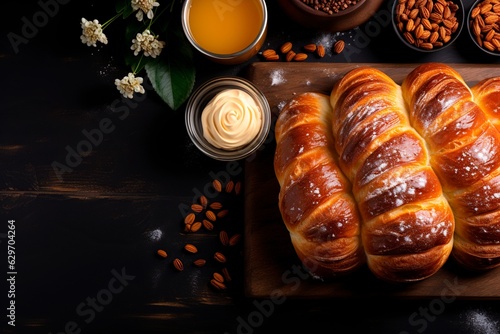 Transport yourself to a Parisian bakery with this artisanal Brioche from France. Ai generated