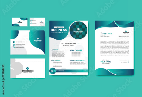 Modern business card and stationery design (ID: 629704659)