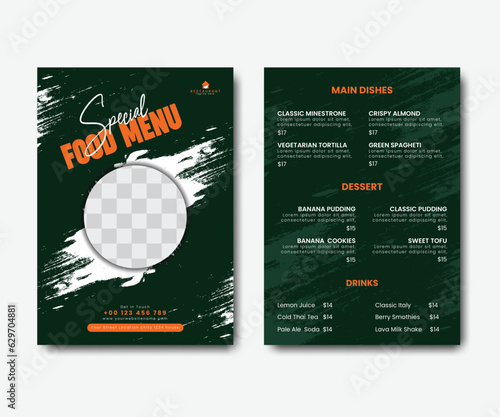 Restaurant food menu or price list design (ID: 629704881)