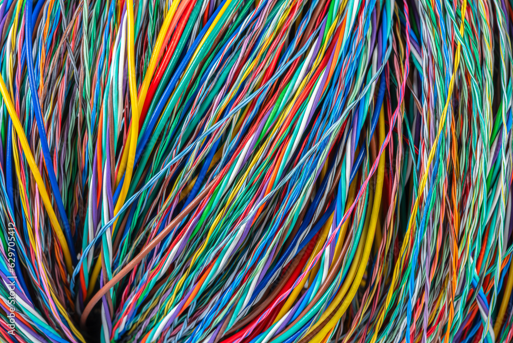 Colored Computer Electrical Cable Wire, as Background Colored Computer Electrical Cable Wire, as Background