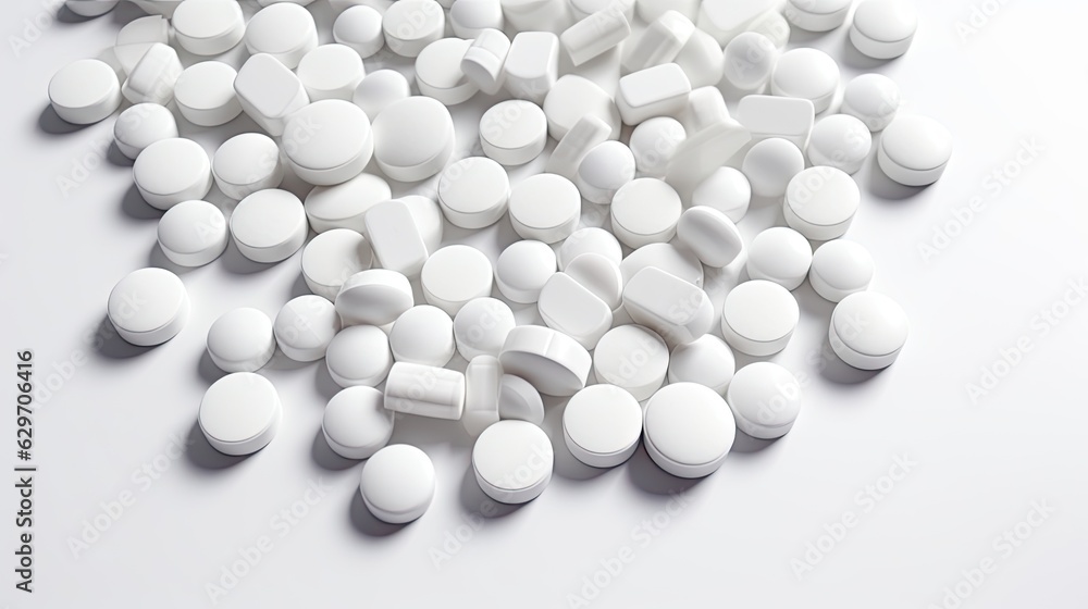 white pills on white background white pills on white background