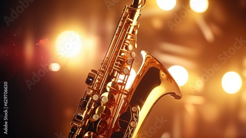 saxophone on the night photo