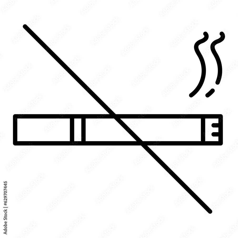 Fototapeta premium No Smoking Line Icon