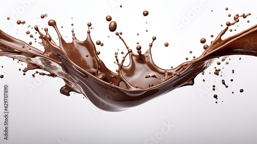 chocolate splash isolated on white easter