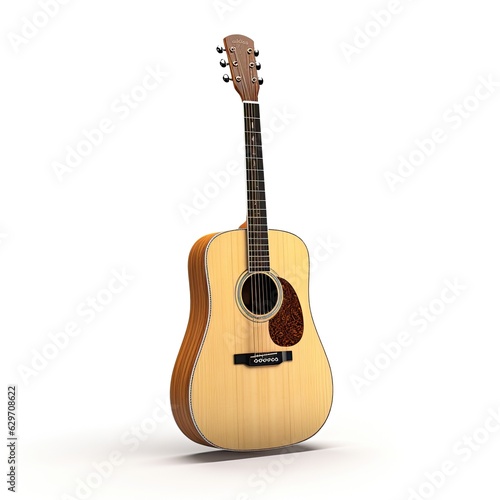 acoustic guitar isolated on white