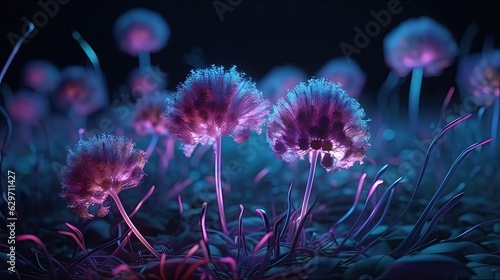 Fantasy flowers. Extraterrestrial flowers. Magical flowers. Futuristic flowers. Generative AI © Soulmate