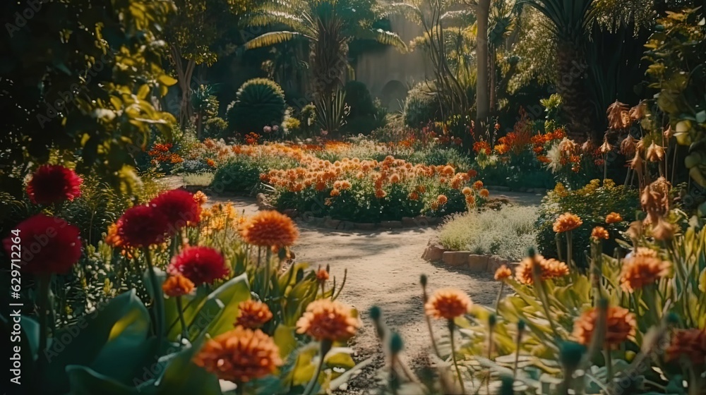 Fototapeta premium Stunning botanical garden. Generative AI