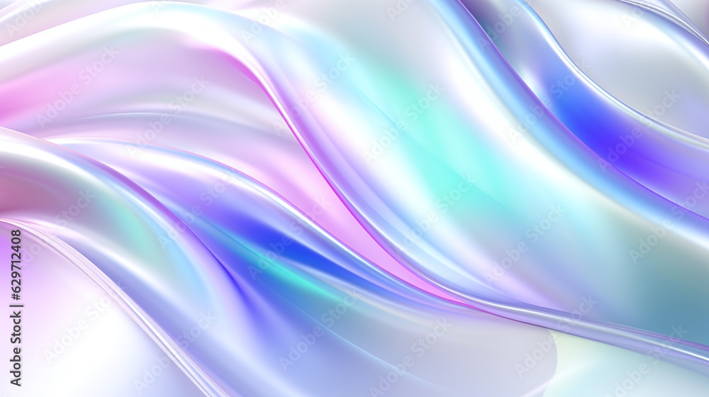 Iridescent silk background texture. Holographic abstract clothes with colorful iridescent waves. Vibrant organza, shiffon fabric. Ai generated illustration Iridescent silk background texture. Holographic abstract clothes with colorful iridescent waves. Vibrant organza, shiffon fabric. Ai generated illustration