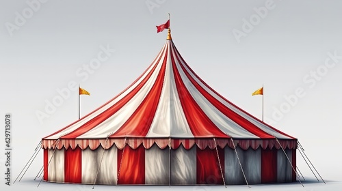Circus tent. In style of vector illustration. Generative AI