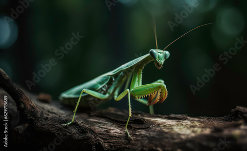 praying mantis on a leaf © PolacoStudios