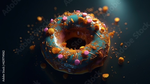 Magical donut. Fantasy donut. Generative AI
