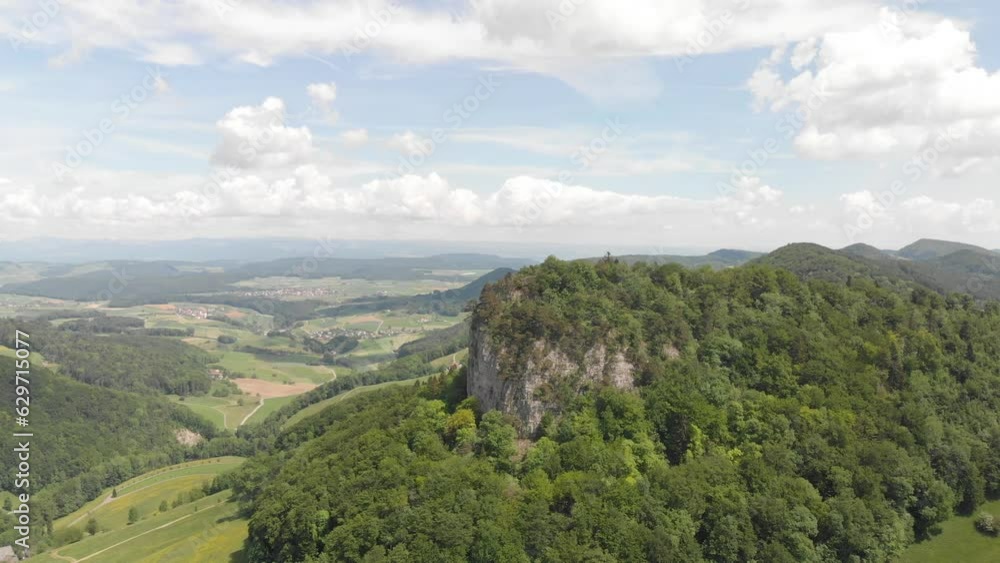 Flight at the Wisner Flueh, Jura chain, drone image, Wisen, Solothurn, Switzerland, Europe Flight at the Wisner Flueh, Jura chain, drone image, Wisen, Solothurn, Switzerland, Europe