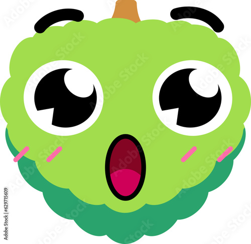 Custard Apple Face Over Oh Red Cheeks