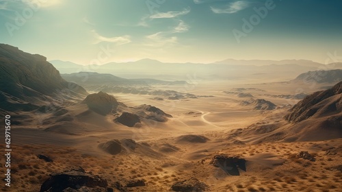 Landscape of desert in pastel colors. Generative AI