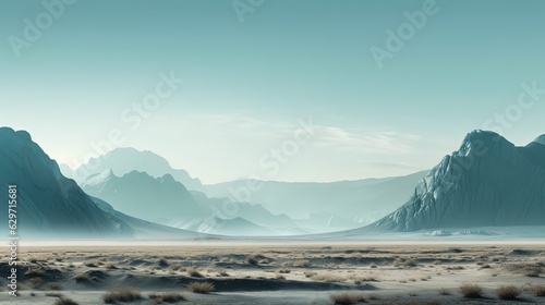 Landscape of desert in pastel colors. Generative AI