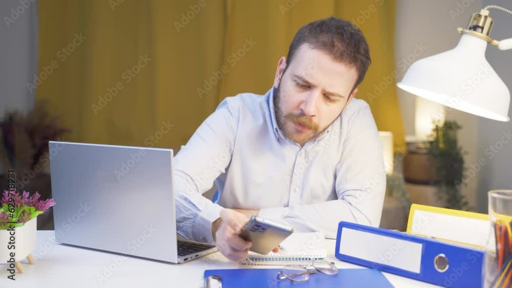 Home office worker man has trouble focusing. Home office worker man has trouble focusing.
