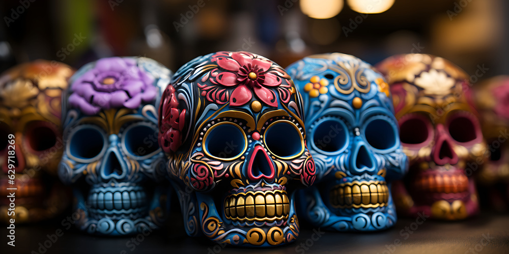 Sugar skull, decorations for day of the dead Sugar skull, decorations for day of the dead