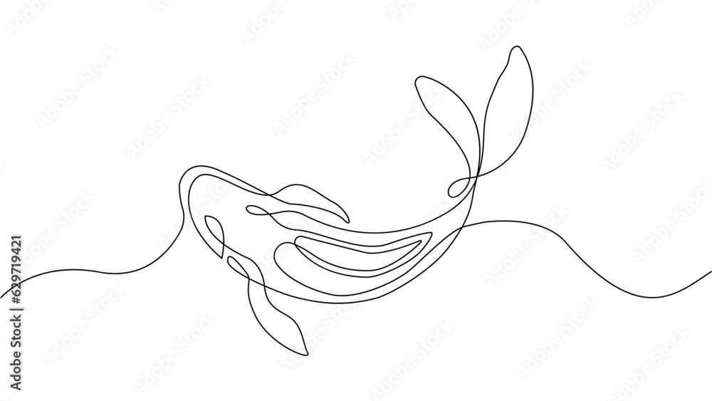 Fish continuous line vector concept Fish continuous line vector concept