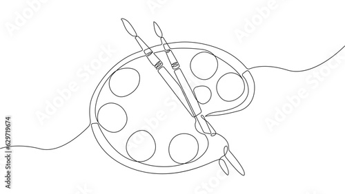 Palette continuous line vector concept
