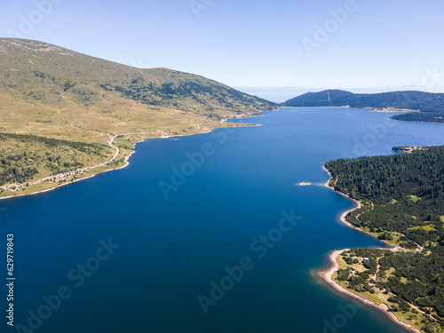 Fototapeta Naklejka Na Ścianę i Meble -  Aerial view of Belmeken Dam, Rila mountain, Bulgaria