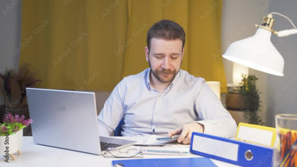 Home office worker man despairing. Home office worker man despairing.