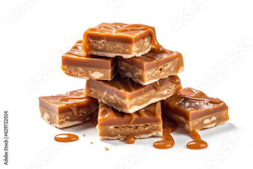 Plakat Caramel Candy Bars on White Background