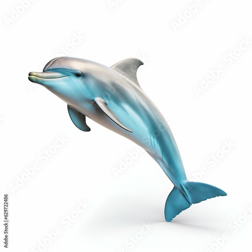Dolphin Isolated on White Background. Generative ai