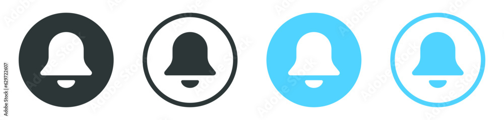 Notification bell icon. Alarm symbol. Ringing bell, notification alert ...