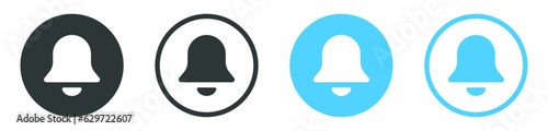 Notification bell icon. Alarm symbol. Ringing bell, notification alert icons. Incoming inbox message. Web interface app icon. Vector isolated elements 