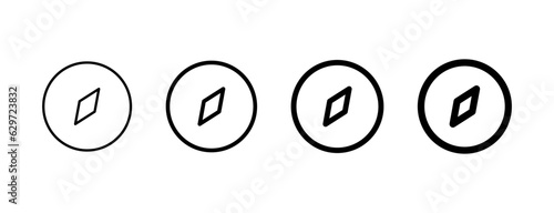 compass icon set. vector search, find, explore icons sign with arrow direction symbol navigation icon