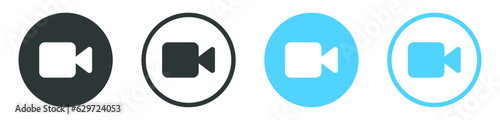 camera video icon, video camera icon symbol for live streaming sign , facetime video call icons set